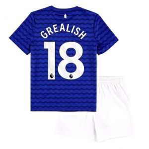 Koszulka piłkarska Everton Jack Grealish #18 Koszulka Podstawowej dziecięce 2025-26 +Krótkie Spodenk