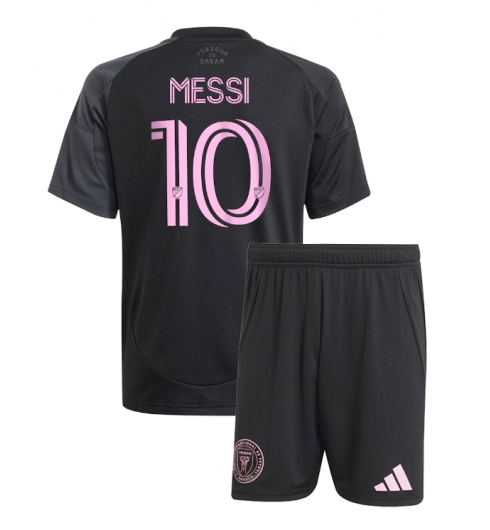 Koszulka piłkarska Inter Miami Lionel Messi #10 Koszulka Wyjazdowej dziecięce 2025-26 +Krótkie Spodenk Koszulka piłkarska Inter Miami Lionel Messi #10 Koszulka Wyjazdowej dziecięce 2025-26 +Krótkie Spodenk