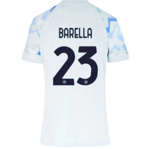 Koszulka piłkarska Inter Milan Nicolo Barella #23 Koszulka Wyjazdowej damskie 2025-26 Krótki Rękaw
