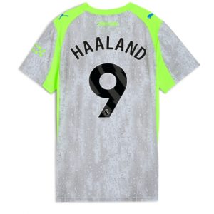 Koszulka piłkarska Manchester City Erling Haaland #9 Koszulka Trzeciej damskie 2025-26 Krótki Rękaw
