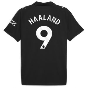 Koszulka piłkarska Manchester City Erling Haaland #9 Koszulka Wyjazdowej 2025-26 Krótki Rękaw