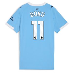 Koszulka piłkarska Manchester City Jeremy Doku #11 Koszulka Podstawowej damskie 2025-26 Krótki Rękaw Koszulka piłkarska Manchester City Jeremy Doku #11 Koszulka Podstawowej damskie 2025-26 Krótki Rękaw