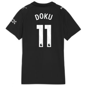 Koszulka piłkarska Manchester City Jeremy Doku #11 Koszulka Wyjazdowej damskie 2025-26 Krótki Rękaw Koszulka piłkarska Manchester City Jeremy Doku #11 Koszulka Wyjazdowej damskie 2025-26 Krótki Rękaw