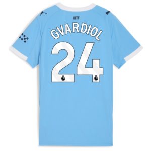 Koszulka piłkarska Manchester City Josko Gvardiol #24 Koszulka Podstawowej damskie 2025-26 Krótki Rękaw Koszulka piłkarska Manchester City Josko Gvardiol #24 Koszulka Podstawowej damskie 2025-26 Krótki Rękaw