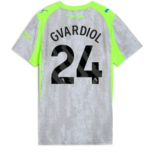 Koszulka piłkarska Manchester City Josko Gvardiol #24 Koszulka Trzeciej damskie 2025-26 Krótki Rękaw 99 Koszulka piłkarska Manchester City Josko Gvardiol #24 Koszulka Trzeciej damskie 2025-26 Krótki Rękaw