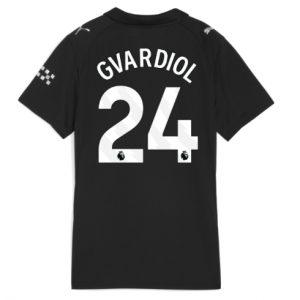 Koszulka piłkarska Manchester City Josko Gvardiol #24 Koszulka Wyjazdowej damskie 2025-26 Krótki Rękaw Koszulka piłkarska Manchester City Josko Gvardiol #24 Koszulka Wyjazdowej damskie 2025-26 Krótki Rękaw