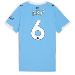 Koszulka piłkarska Manchester City Nathan Ake #6 Koszulka Podstawowej damskie 2025-26 Krótki Rękaw Koszulka piłkarska Manchester City Nathan Ake #6 Koszulka Podstawowej damskie 2025-26 Krótki Rękaw