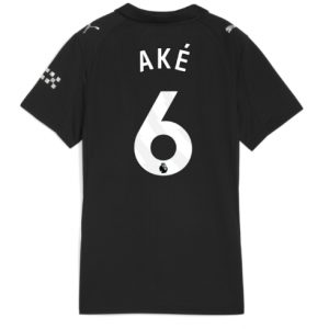 Koszulka piłkarska Manchester City Nathan Ake #6 Koszulka Wyjazdowej damskie 2025-26 Krótki Rękaw Koszulka piłkarska Manchester City Nathan Ake #6 Koszulka Wyjazdowej damskie 2025-26 Krótki Rękaw