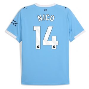 Koszulka piłkarska Manchester City Nico Gonzalez #14 Koszulka Podstawowej 2025-26 Krótki Rękaw Koszulka piłkarska Manchester City Nico Gonzalez #14 Koszulka Podstawowej 2025-26 Krótki Rękaw