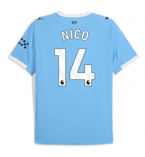 Koszulka piłkarska Manchester City Nico Gonzalez #14 Koszulka Podstawowej 2025-26 Krótki Rękaw Koszulka piłkarska Manchester City Nico Gonzalez #14 Koszulka Podstawowej 2025-26 Krótki Rękaw