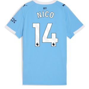 Koszulka piłkarska Manchester City Nico Gonzalez #14 Koszulka Podstawowej damskie 2025-26 Krótki Rękaw Koszulka piłkarska Manchester City Nico Gonzalez #14 Koszulka Podstawowej damskie 2025-26 Krótki Rękaw