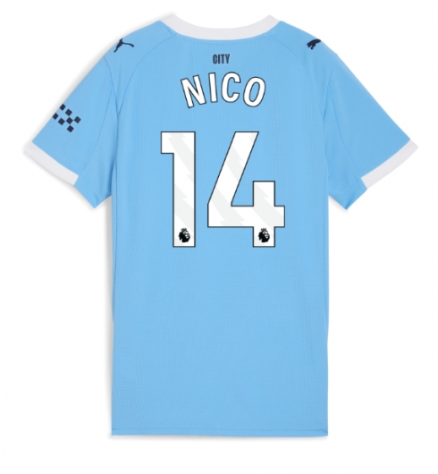 Koszulka piłkarska Manchester City Nico Gonzalez #14 Koszulka Podstawowej damskie 2025-26 Krótki Rękaw Koszulka piłkarska Manchester City Nico Gonzalez #14 Koszulka Podstawowej damskie 2025-26 Krótki Rękaw