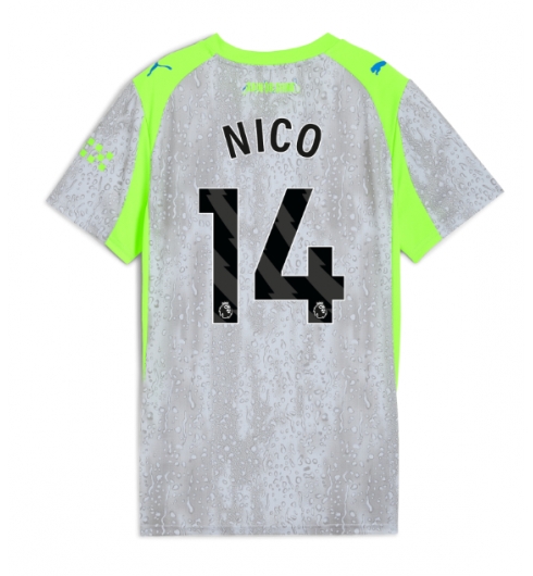 Koszulka piłkarska Manchester City Nico Gonzalez #14 Koszulka Trzeciej damskie 2025-26 Krótki Rękaw Koszulka piłkarska Manchester City Nico Gonzalez #14 Koszulka Trzeciej damskie 2025-26 Krótki Rękaw