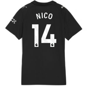 Koszulka piłkarska Manchester City Nico Gonzalez #14 Koszulka Wyjazdowej damskie 2025-26 Krótki Rękaw Koszulka piłkarska Manchester City Nico Gonzalez #14 Koszulka Wyjazdowej damskie 2025-26 Krótki Rękaw