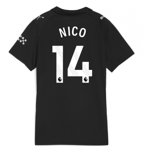 Koszulka piłkarska Manchester City Nico Gonzalez #14 Koszulka Wyjazdowej damskie 2025-26 Krótki Rękaw Koszulka piłkarska Manchester City Nico Gonzalez #14 Koszulka Wyjazdowej damskie 2025-26 Krótki Rękaw