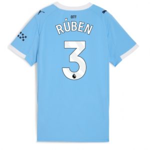 Koszulka piłkarska Manchester City Ruben Dias #3 Koszulka Podstawowej damskie 2025-26 Krótki Rękaw Koszulka piłkarska Manchester City Ruben Dias #3 Koszulka Podstawowej damskie 2025-26 Krótki Rękaw