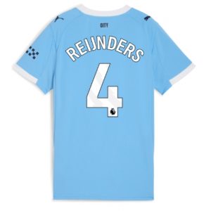 Koszulka piłkarska Manchester City Tijjani Reijnders #4 Koszulka Podstawowej damskie 2025-26 Krótki Rękaw Koszulka piłkarska Manchester City Tijjani Reijnders #4 Koszulka Podstawowej damskie 2025-26 Krótki Rękaw