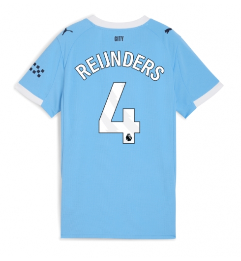 Koszulka piłkarska Manchester City Tijjani Reijnders #4 Koszulka Podstawowej damskie 2025-26 Krótki Rękaw Koszulka piłkarska Manchester City Tijjani Reijnders #4 Koszulka Podstawowej damskie 2025-26 Krótki Rękaw