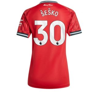 Koszulka piłkarska Manchester United Benjamin Sesko #30 Koszulka Podstawowej damskie 2025-26 Krótki Rękaw