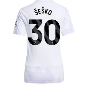 Koszulka piłkarska Manchester United Benjamin Sesko #30 Koszulka Wyjazdowej damskie 2025-26 Krótki Rękaw