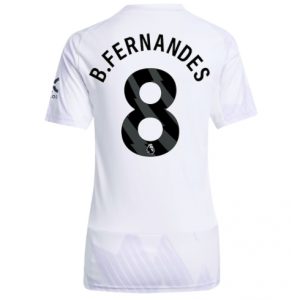 Koszulka piłkarska Manchester United Bruno Fernandes #8 Koszulka Wyjazdowej damskie 2025-26 Krótki Rękaw