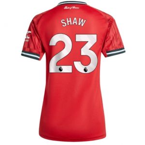 Koszulka piłkarska Manchester United Luke Shaw #23 Koszulka Podstawowej damskie 2025-26 Krótki Rękaw