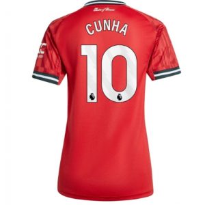 Koszulka piłkarska Manchester United Matheus Cunha #10 Koszulka Podstawowej damskie 2025-26 Krótki Rękaw