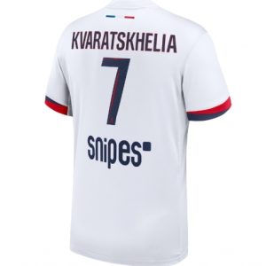 Koszulka piłkarska Paris Saint-Germain Khvicha Kvaratskhelia #7 Koszulka Wyjazdowej 2025-26 Krótki Rękaw