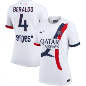 Koszulka piłkarska Paris Saint-Germain Lucas Beraldo #4 Koszulka Wyjazdowej damskie 2025-26 Krótki Rękaw