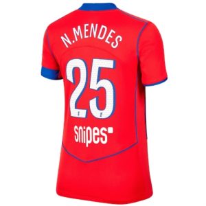 Koszulka piłkarska Paris Saint-Germain Nuno Mendes #25 Koszulka Trzeciej damskie 2025-26 Krótki Rękaw