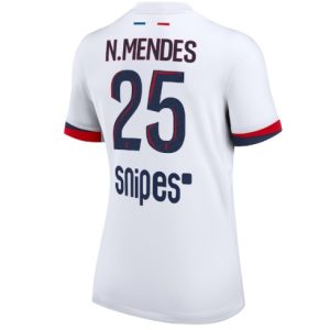 Koszulka piłkarska Paris Saint-Germain Nuno Mendes #25 Koszulka Wyjazdowej damskie 2025-26 Krótki Rękaw