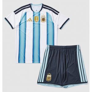 Koszulka piłkarska Argentyna Koszulka Podstawowej dziecięce MŚ 2026 +Krótkie Spodenk