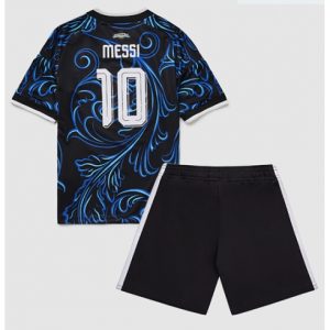 Koszulka piłkarska Argentyna Lionel Messi #10 Koszulka Wyjazdowej dziecięce MŚ 2026 +Krótkie Spodenk