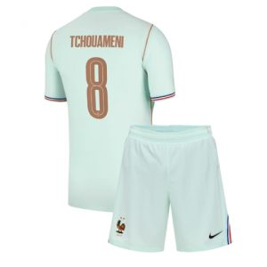 Koszulka piłkarska Francja Aurelien Tchouameni #8 Koszulka Wyjazdowej dziecięce MŚ 2026 +Krótkie Spodenk