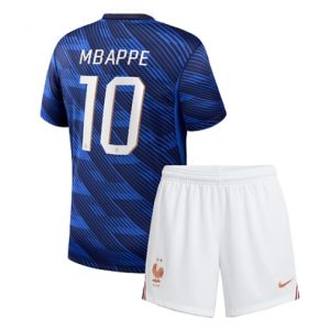 Koszulka piłkarska Francja Kylian Mbappe #10 Koszulka Podstawowej dziecięce MŚ 2026 +Krótkie Spodenk