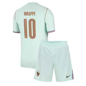 Koszulka piłkarska Francja Kylian Mbappe #10 Koszulka Wyjazdowej dziecięce MŚ 2026 +Krótkie Spodenk
