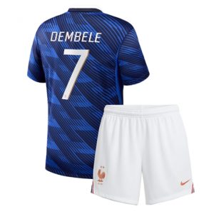 Koszulka piłkarska Francja Ousmane Dembele #7 Koszulka Podstawowej dziecięce MŚ 2026 +Krótkie Spodenk