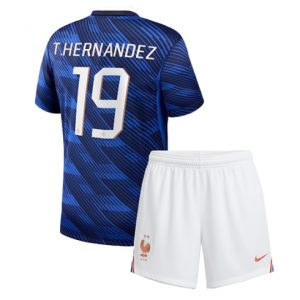 Koszulka piłkarska Francja Theo Hernandez #19 Koszulka Podstawowej dziecięce MŚ 2026 +Krótkie Spodenk