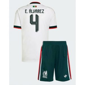 Koszulka piłkarska Meksyk Edson Alvarez #4 Koszulka Wyjazdowej dziecięce MŚ 2026 +Krótkie Spodenk
