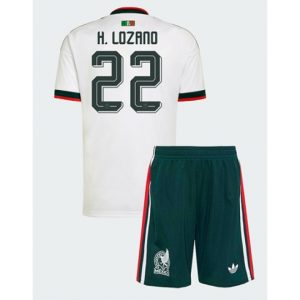 Koszulka piłkarska Meksyk Hirving Lozano #22 Koszulka Wyjazdowej dziecięce MŚ 2026 +Krótkie Spodenk