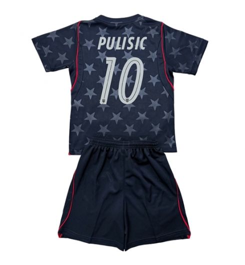 Koszulka piłkarska Stany Zjednoczone Christian Pulisic #10 Koszulka Wyjazdowej dziecięce MŚ 2026 +Krótkie Spodenk Koszulka piłkarska Stany Zjednoczone Christian Pulisic #10 Koszulka Wyjazdowej dziecięce MŚ 2026 +Krótkie Spodenk