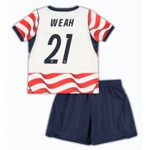Koszulka piłkarska Stany Zjednoczone Timothy Weah #21 Koszulka Podstawowej dziecięce MŚ 2026 +Krótkie Spodenk