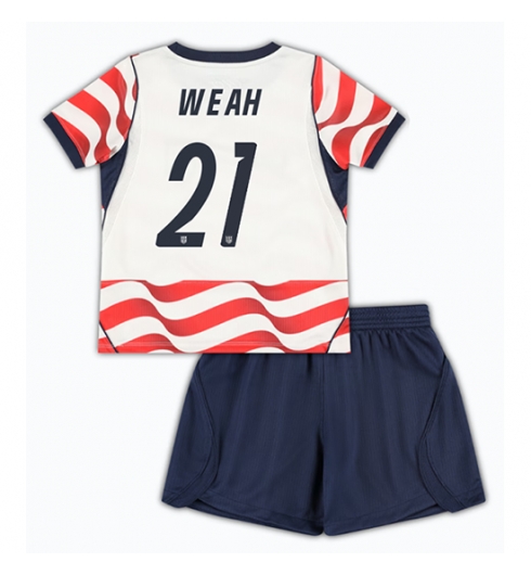 Koszulka piłkarska Stany Zjednoczone Timothy Weah #21 Koszulka Podstawowej dziecięce MŚ 2026 +Krótkie Spodenk Koszulka piłkarska Stany Zjednoczone Timothy Weah #21 Koszulka Podstawowej dziecięce MŚ 2026 +Krótkie Spodenk