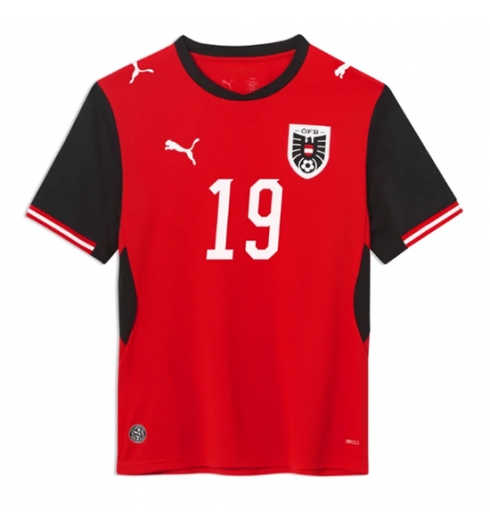 Koszulka piłkarska Austria Christoph Baumgartner #19 Koszulka Podstawowej MŚ 2026 Krótki Rękaw 2 Koszulka piłkarska Austria Christoph Baumgartner #19 Koszulka Podstawowej MŚ 2026 Krótki Rękaw