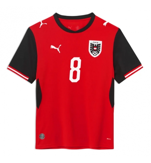 Koszulka piłkarska Austria David Alaba #8 Koszulka Podstawowej MŚ 2026 Krótki Rękaw 2 Koszulka piłkarska Austria David Alaba #8 Koszulka Podstawowej MŚ 2026 Krótki Rękaw