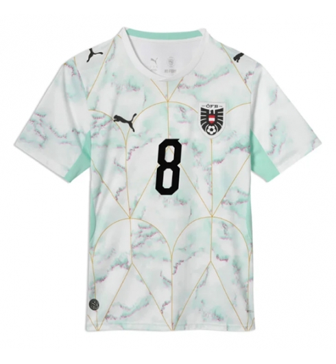 Koszulka piłkarska Austria David Alaba #8 Koszulka Wyjazdowej MŚ 2026 Krótki Rękaw 2 Koszulka piłkarska Austria David Alaba #8 Koszulka Wyjazdowej MŚ 2026 Krótki Rękaw