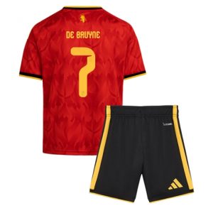 Koszulka piłkarska Belgia Kevin De Bruyne #7 Koszulka Podstawowej dziecięce MŚ 2026 +Krótkie Spodenk