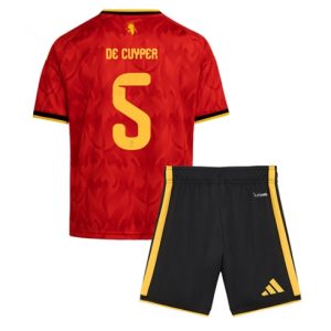 Koszulka piłkarska Belgia Maxim De Cuyper #5 Koszulka Podstawowej dziecięce MŚ 2026 +Krótkie Spodenk