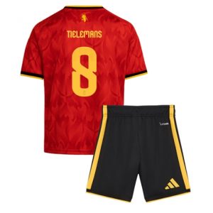 Koszulka piłkarska Belgia Youri Tielemans #8 Koszulka Podstawowej dziecięce MŚ 2026 +Krótkie Spodenk