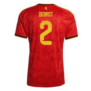 Koszulka piłkarska Belgia Zeno Debast #2 Koszulka Podstawowej MŚ 2026 Krótki Rękaw